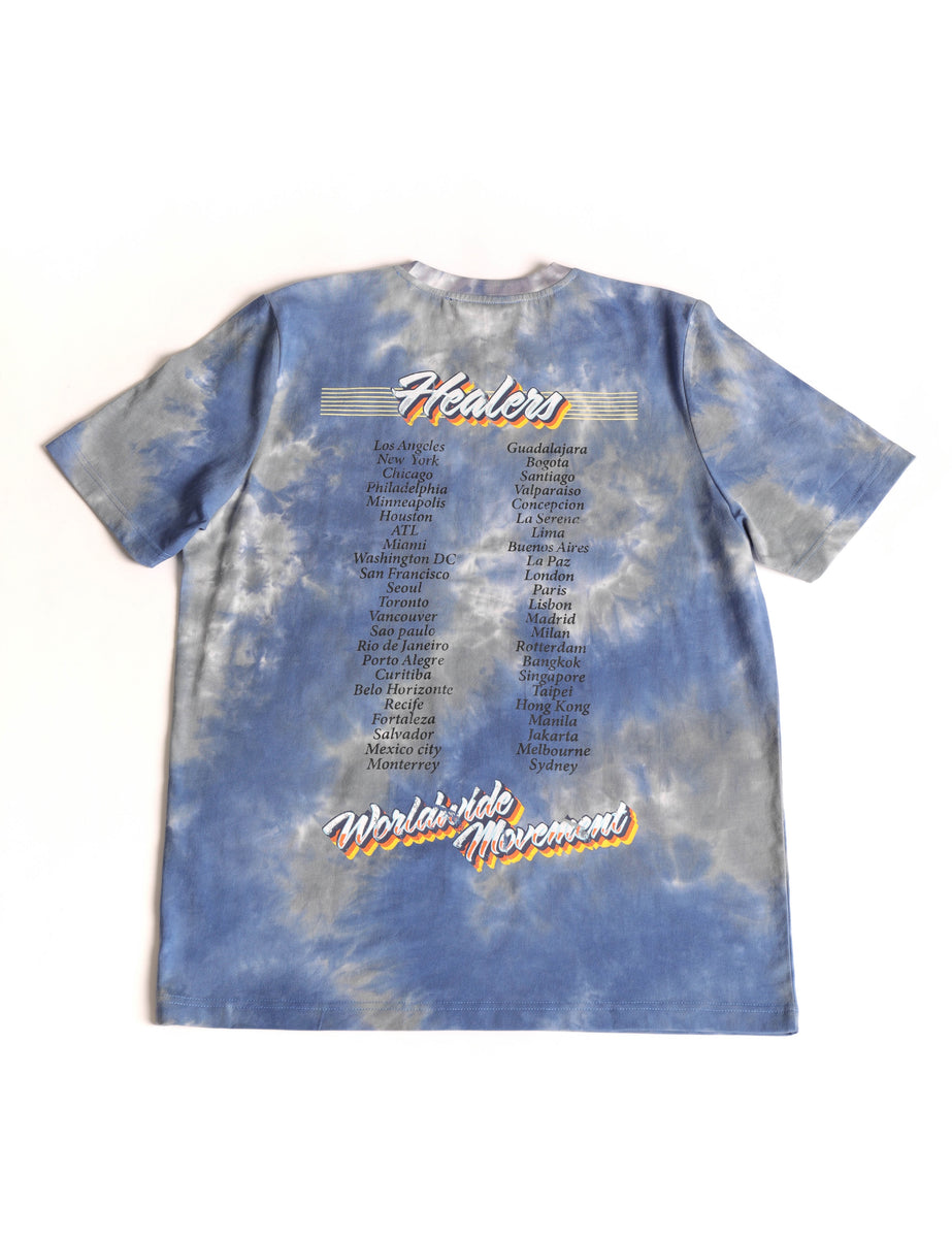 Healers X Staydium Tour T-shirt in Vintage Blue Tie Dye