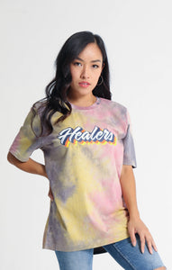 Healers X Staydium Tour T-shirt in Vintage Yellow Tie Dye