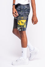 Load image into Gallery viewer, Camo Blend Navy Cream Shorts