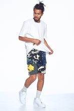 Load image into Gallery viewer, Camo Blend Navy Cream Shorts