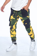 Load image into Gallery viewer, Yellow Camo Cargo Joggers