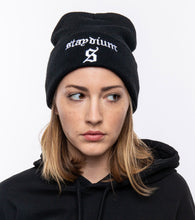 Load image into Gallery viewer, Old English Black Beanie