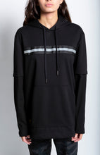 Load image into Gallery viewer, Reflective Tape Black Hoodie