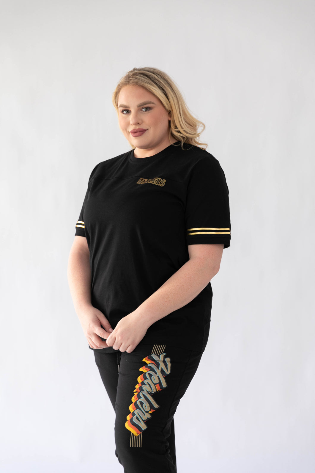 Healers X Staydium Staff Tee in Black with Gold Foil Print