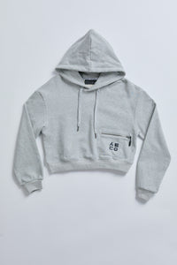 Staydium Cropped Hoodie in Grey