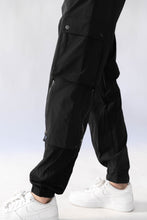 Load image into Gallery viewer, Black Mesh Panel Cargo Pants