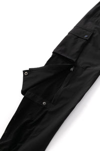 Black Mesh Panel Cargo Pants