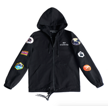 Load image into Gallery viewer, BTG x STAYDIUM Patch Zip-Up Hoodie in Black