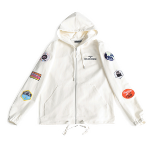 Nasa patch 2025 white pullover hoodie
