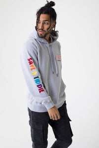 BTG x Staydium Terry Embroidered Hoodie in Light Grey