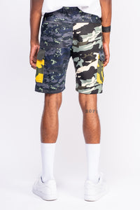 Camo Blend Navy Cream Shorts