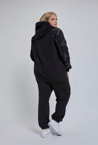 Staydium Patch Logo Fleece Zip Up Hoodie in Black