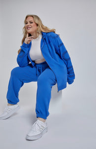 Staydium Patch Logo Fleece Zip Up Hoodie in Blue