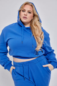 Staydium Cropped Hoodie in Blue