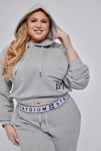 Staydium Cropped Hoodie in Grey
