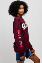 Load image into Gallery viewer, BTG x Staydium Long Sleeve T-shirt in Maroon