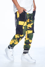 Load image into Gallery viewer, Yellow Camo Cargo Joggers